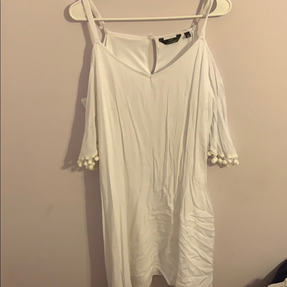 Off the shoulder white dress